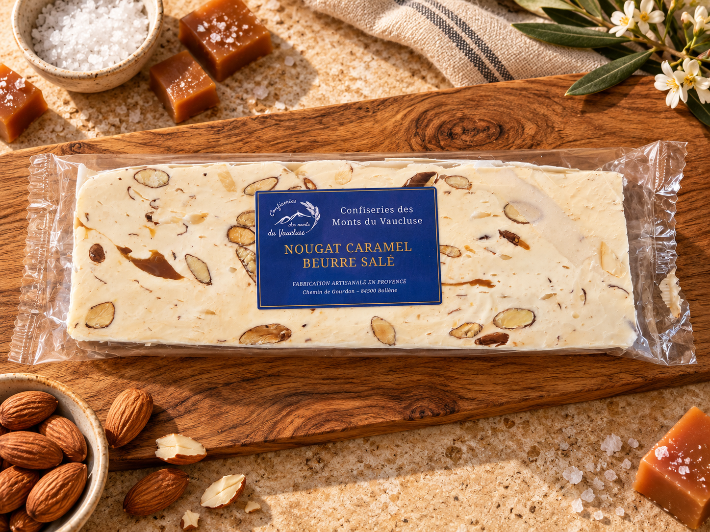 Nougat caramel beurre salé artisanal - Confiseries des Monts du Vaucluse